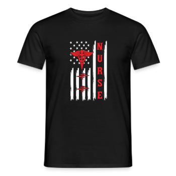 Krankenschwester Zitat Krankenschwester Amerikanische Flagge Uns Patriotische Nursi - Männer T-Shirt - Schwarz - Vorne - AI Model Male 178 light (178cm)