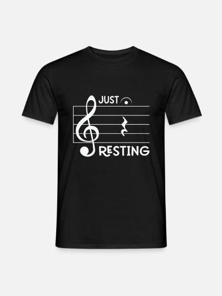 Citation musicale Juste Repos Quartier Repos & Fermata Non - T-shirt homme - noir