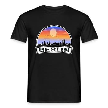 Berlin Deutschland Skyline Vintage Sunset Travel Souve - Männer T-Shirt - Schwarz - Vorne - AI Model Male 178 light (178cm)