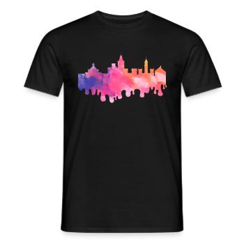 Valence Espagne Ville Skyline Splash Vacances colorées - T-shirt homme - noir - Devant - AI Model Male 178 light (178cm)