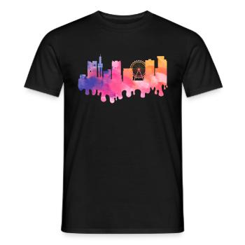 Birmingham Angleterre UK City Skyline Splash Coloré - T-shirt homme - noir - Devant - AI Model Male 178 light (178cm)