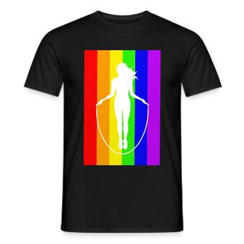 Jumping Rope Jumping Rope Jumping Sticker Shirt - Men's T-Shirt - black - Front - AI Model Male 178 light (178cm)