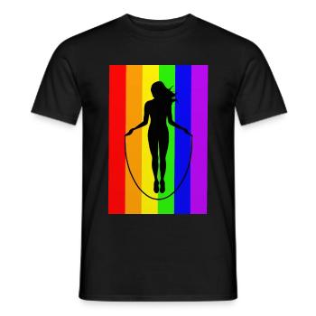 Jumping Rope Jumping Rope Jumping Sticker Shirt - Men's T-Shirt - black - Front - AI Model Male 178 light (178cm)