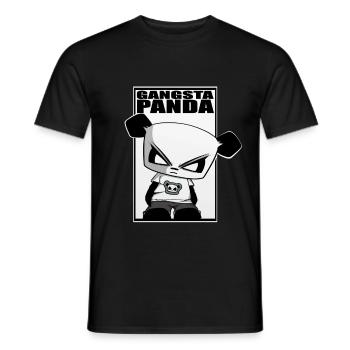Gaming Panda Gangsta Panda lustig süß cool - Männer T-Shirt - Schwarz - Vorne - AI Model Male 178 light (178cm)