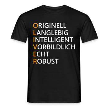 Oliver Name Geschenk - Männer T-Shirt - Schwarz - Vorne - AI Model Male 178 light (178cm)