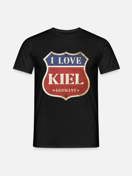 Kiel Deutschland Stadt I Love Vintage Retro - Männer T-Shirt - Schwarz