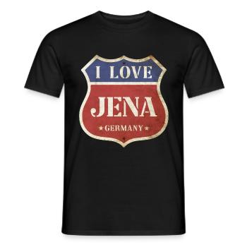 Jena Deutschland Stadt I Love Vintage Retro - Männer T-Shirt - Schwarz - Vorne - AI Model Male 178 light (178cm)