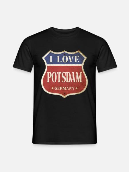 Potsdam Deutschland Stadt I Love Vintage Retro - Männer T-Shirt - Schwarz
