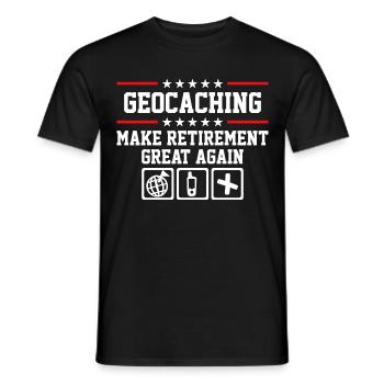 Geocaching Voyageurs Chercheurs en géographie - T-shirt homme - noir - Devant - AI Model Male 178 light (178cm)