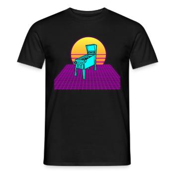 Pinball Machine Retro Vintage Arcade Spiel Liebhab - Männer T-Shirt - Schwarz - Vorne - AI Model Male 178 light (178cm)