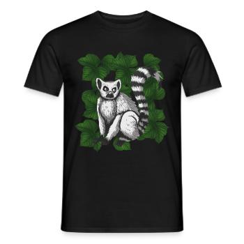 Lémurien rétro - T-shirt homme - noir - Devant - AI Model Male 178 light (178cm)