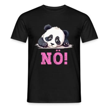 Nö Einfach Nö No Nein Panda Bär Lustig Spruch Pink - Männer T-Shirt - Schwarz - Vorne - AI Model Male 178 light (178cm)