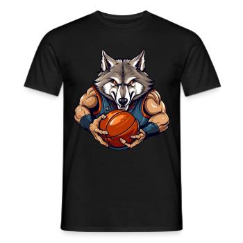 Wolf Basketballer - Männer T-Shirt - Schwarz - Vorne - AI Model Male 178 light (178cm)