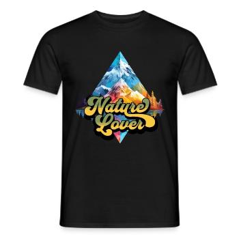 Natur Abenteuer Wildnis Berge Wald Bäume Bunt - Männer T-Shirt - Schwarz - Vorne - AI Model Male 178 light (178cm)