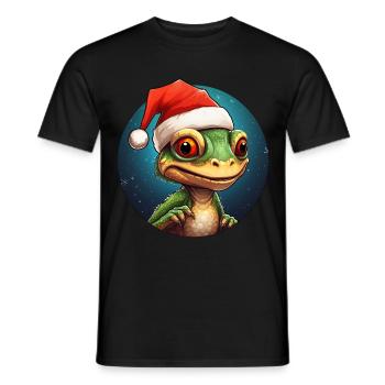 Lézards Noël - T-shirt homme - noir - Devant - AI Model Male 178 light (178cm)