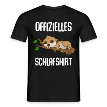 T-shirt de nuit officiel Meerkat - T-shirt homme - noir - Devant - AI Model Male 178 light (178cm)