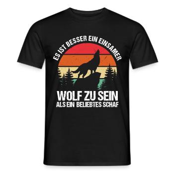 Better a lone wolf than a popular sheep - Men's T-Shirt - black - Front - AI Model Male 178 light (178cm)