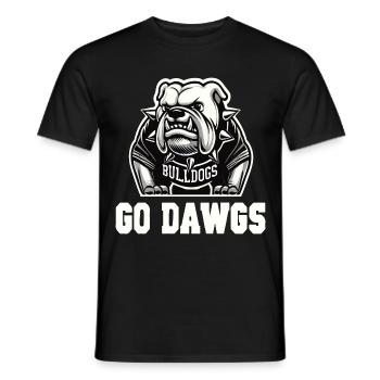 Go Dawgs Bulldog Mascot Supporter Design for Sport - Men's T-Shirt - black - Front - AI Model Male 178 light (178cm)