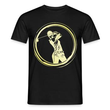 Golfeuse Femme - T-shirt homme - noir - Devant - AI Model Male 178 light (178cm)