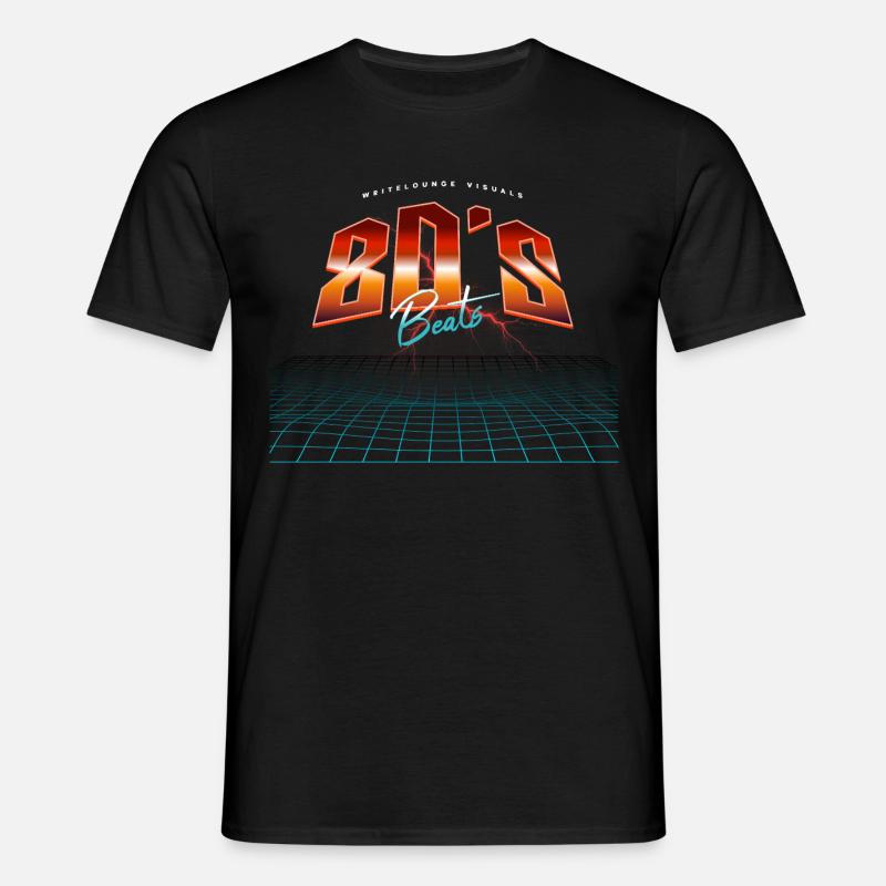 Neon Synthwave 80s Beats - Men's T-Shirt - black
