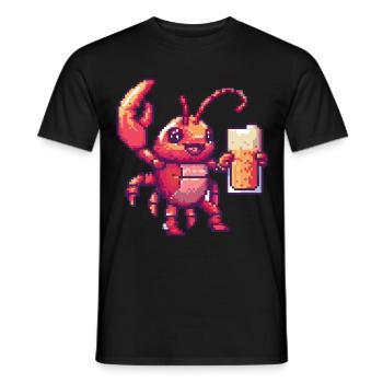 Crabe de homard Pixel Beer - T-shirt homme - noir - Devant - AI Model Male 178 light (178cm)