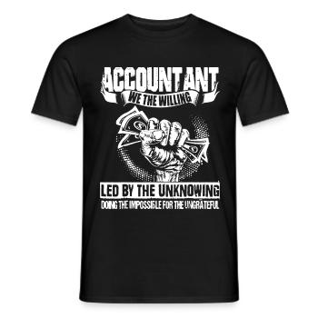 Accountant Led By The Unknown - Men's T-Shirt - black - Front - AI Model Male 178 light (178cm)