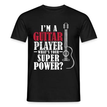 I am A Guitar Player - Men's T-Shirt - black - Front - AI Model Male 178 light (178cm)
