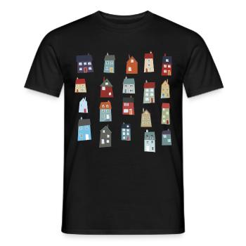 Houses - Men's T-Shirt - black - Front - AI Model Male 178 light (178cm)