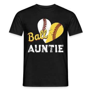 Baseball-Softball-Ball-Herz Tante Muttertag - Männer T-Shirt - Schwarz - Vorne - AI Model Male 178 light (178cm)