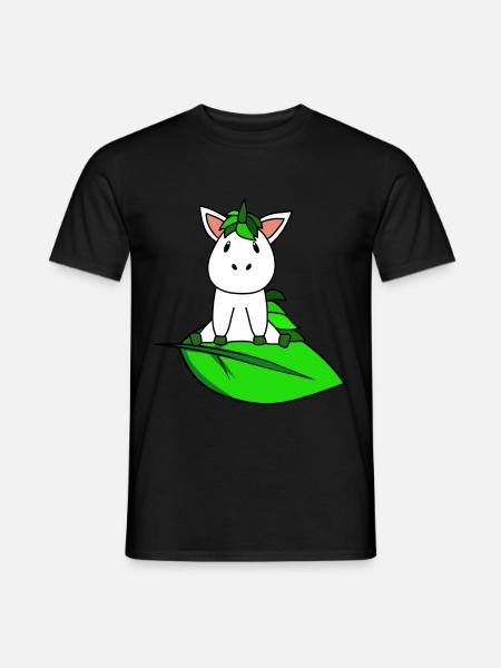 Bio Öko Einhorn - Männer T-Shirt - Schwarz