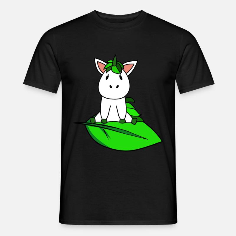 Bio Öko Einhorn - Männer T-Shirt - Schwarz