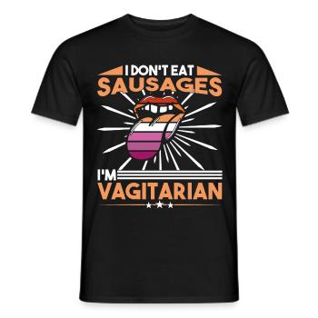 Lesbian Pride Vagitarian - T-shirt homme - noir - Devant - AI Model Male 178 light (178cm)