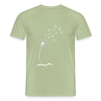 Straßenrad in Wien im Bikepark am Berg mit Kinder - Männer T-Shirt - Sage - Vorne - AI Model Male 178 light (178cm)