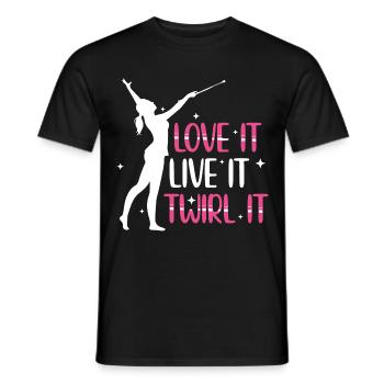 Stabdrehen Sprüche | Tanzen Tänzer Hobby Geschenk - Männer T-Shirt - Schwarz - Vorne - AI Model Male 178 light (178cm)