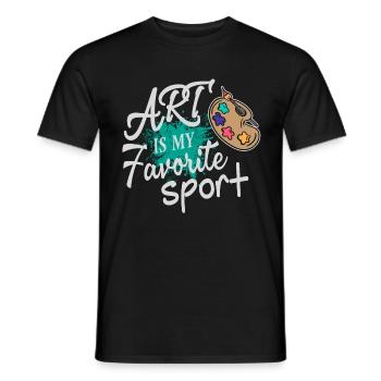 Kunst ist mein Lieblingssport Farbspritzer - Männer T-Shirt - Schwarz - Vorne - AI Model Male 178 light (178cm)