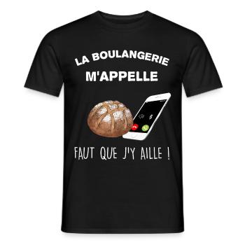 Boulanger humour pain - T-shirt homme - noir - Devant - AI Model Male 178 light (178cm)