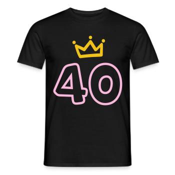 40. Geburtstag Krone Geschenk - Männer T-Shirt - Schwarz - Vorne - AI Model Male 178 light (178cm)