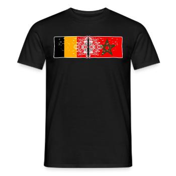 Morocco Belgium Moroccan Flag ey Belgian - Men's T-Shirt - black - Front - AI Model Male 178 light (178cm)