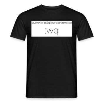 seulement les developpeurs seniors connaissent - T-shirt homme - noir - Devant - AI Model Male 178 light (178cm)