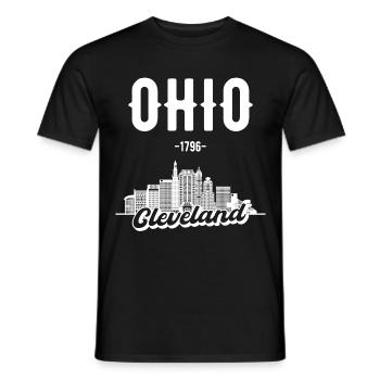 Cleveland Ohio Skyline Gift - Men's T-Shirt - black - Front - AI Model Male 178 light (178cm)