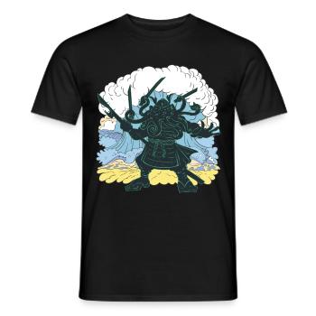 Géant Cthulhu samouraï japonais - T-shirt homme - noir - Devant - AI Model Male 178 light (178cm)