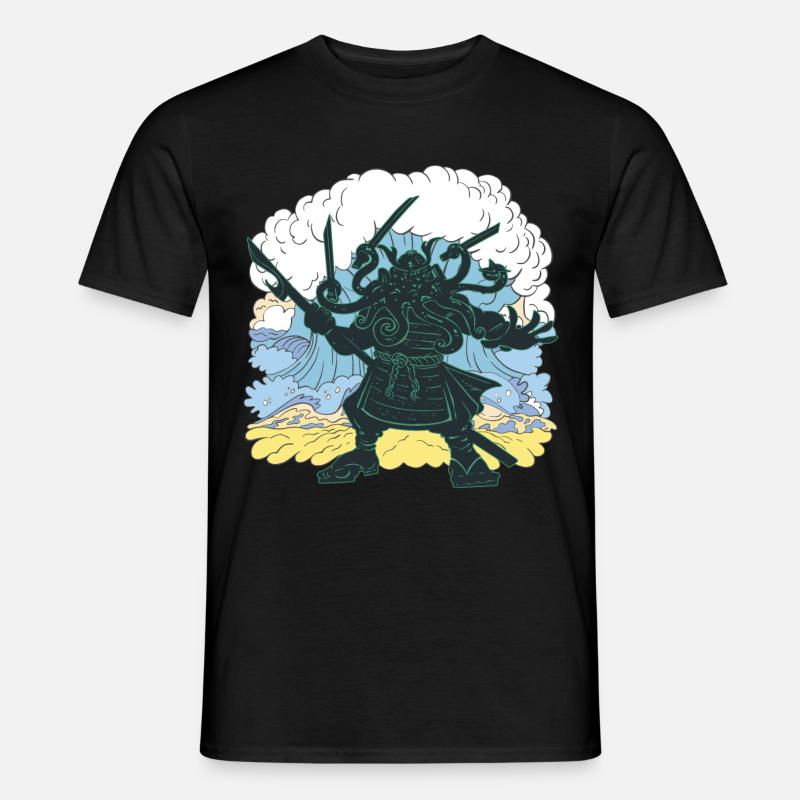 Riesiger Cthulhu-samurai-japaner - Männer T-Shirt - Schwarz
