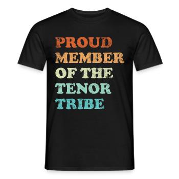 Proud Member of the Tenor Tribe retro hell - Men's T-Shirt - black - Front - AI Model Male 178 light (178cm)