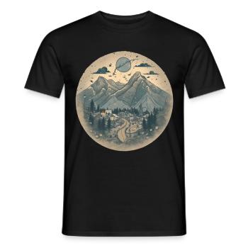 hiking outdoor hiker gift - Men's T-Shirt - black - Front - AI Model Male 178 light (178cm)