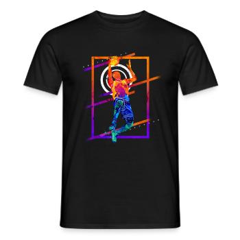 Basketball Basketballspieler Spieler Vintage Bunt - Männer T-Shirt - Schwarz - Vorne - AI Model Male 178 light (178cm)
