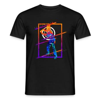 Baseball Joueur De Baseball Joueur Vintage Coloré - T-shirt homme - noir - Devant - AI Model Male 178 light (178cm)