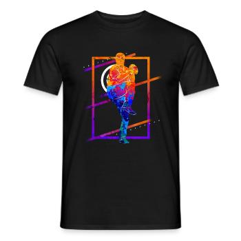Baseball Baseball Player Vintage Colorful - Men's T-Shirt - black - Front - AI Model Male 178 light (178cm)