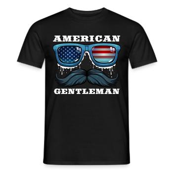 American Gentleman USA 4th of July - Men's T-Shirt - black - Front - AI Model Male 178 light (178cm)