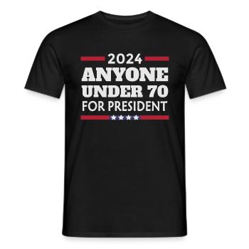 Tous les moins de 70 ans pour le président 2024 - T-shirt homme - noir - Devant - AI Model Male 178 light (178cm)