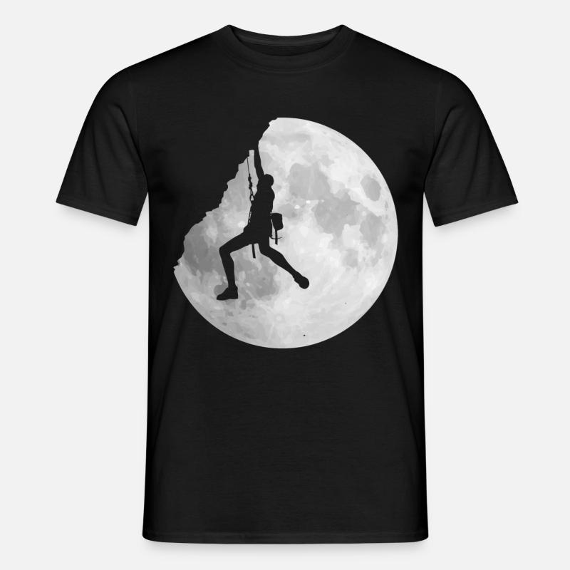 Mondschein-Klettergeschenk Kletterer - Männer T-Shirt - Schwarz
